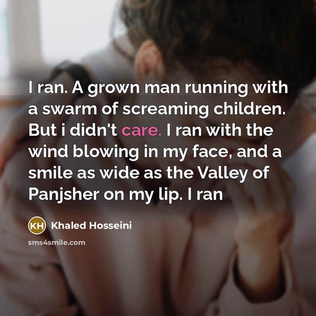 “I ran. A grown man running with a swarm of…” quote by Khaled Hosseini