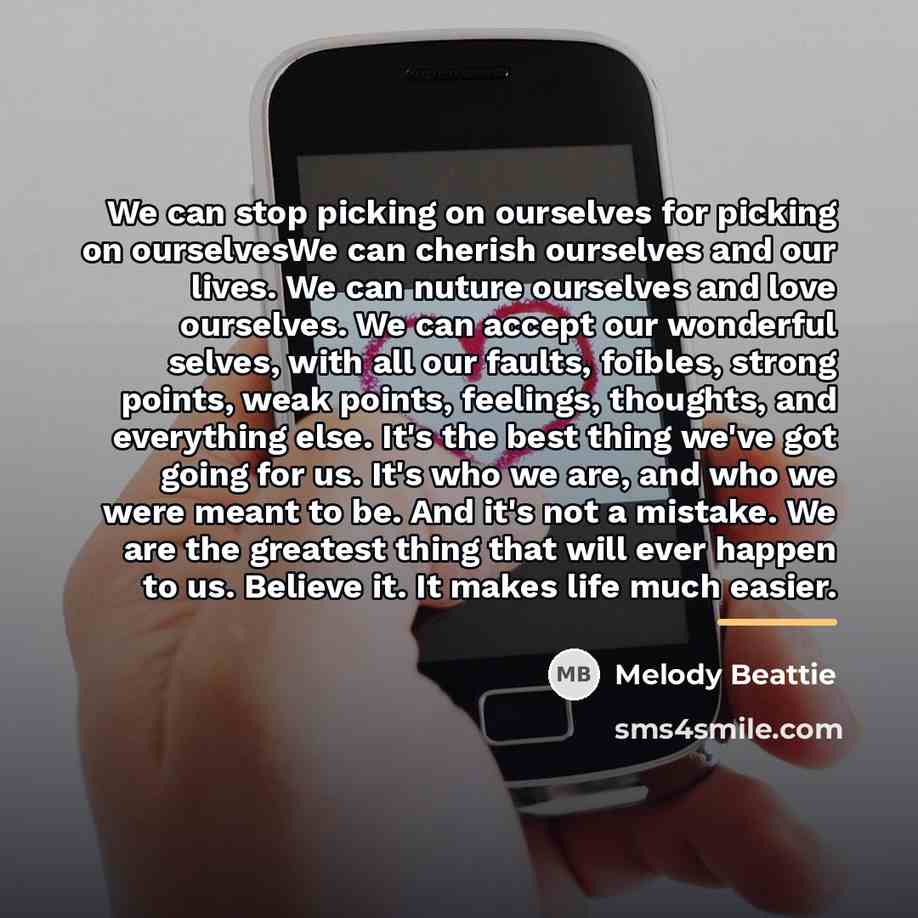 “We can stop picking on ourselves for picking on ourselvesWe…” quote by Melody Beattie