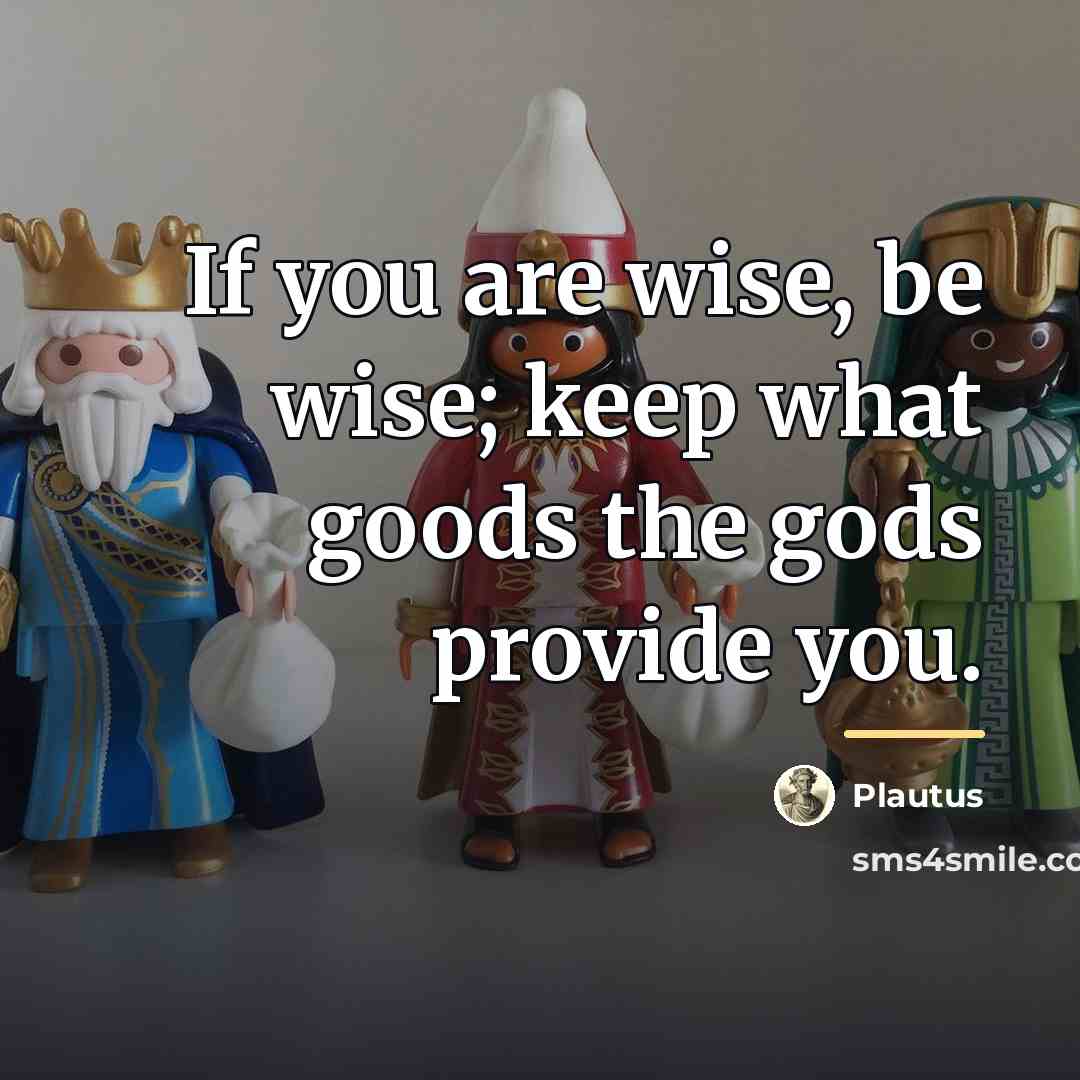 “If you are wise, be wise; keep what goods the…” quote by Plautus