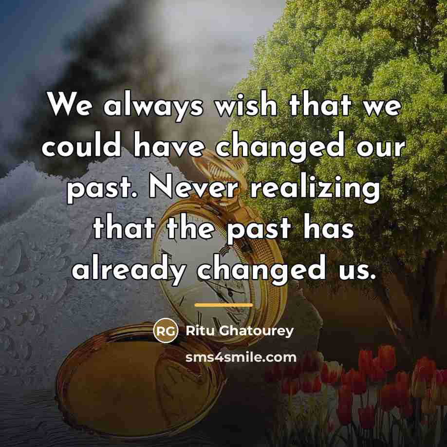 “We always wish that we could have changed our past.…” quote by Ritu Ghatourey