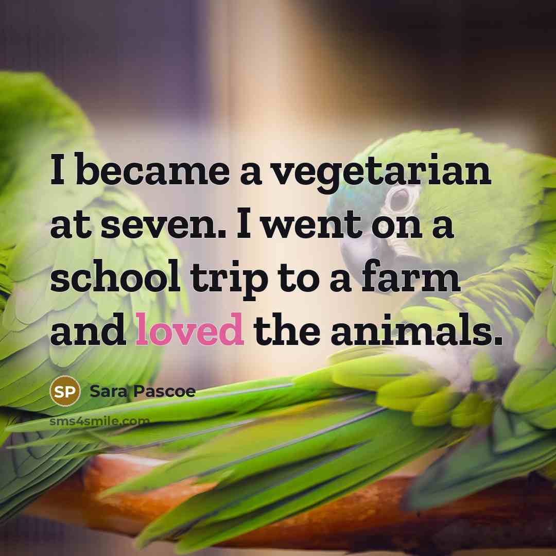 “I became a vegetarian at seven. I went on a…” quote by Sara Pascoe