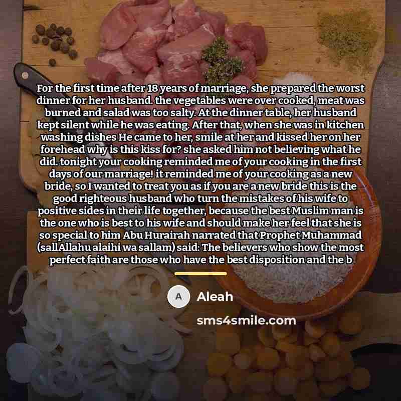 “For the first time after 18 years of marriage, she…” quote by Aleah