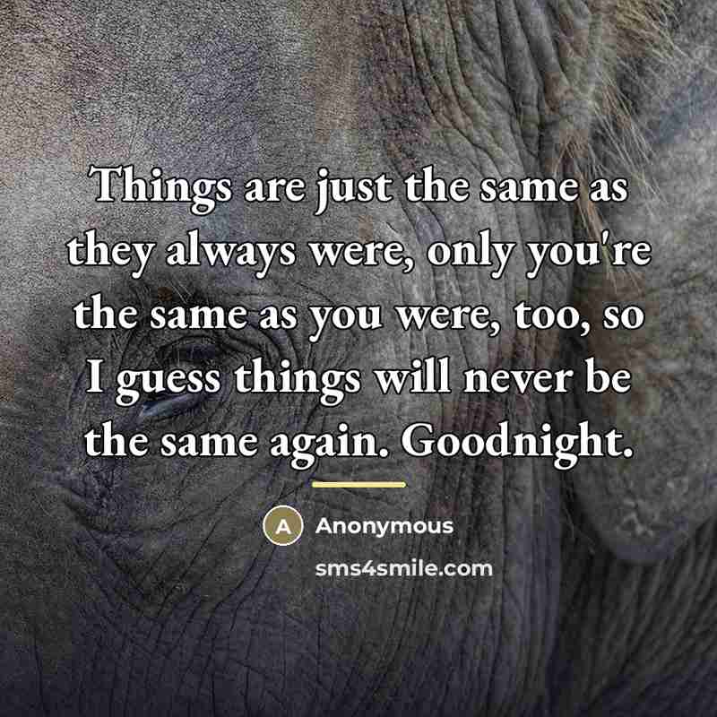 “Things are just the same as they always were, only…” quote by Anonymous