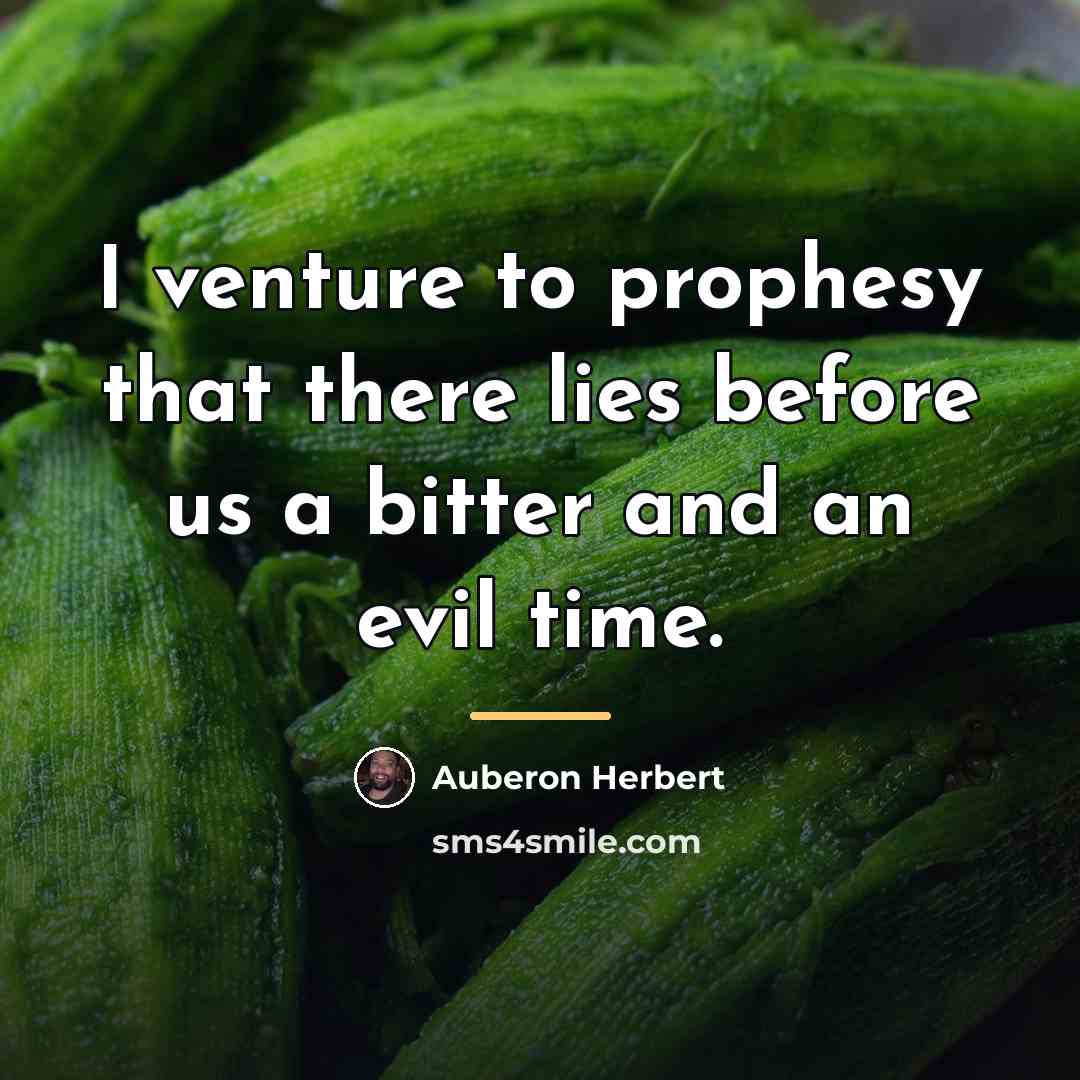 “I venture to prophesy that there lies before us a…” quote by Auberon Herbert
