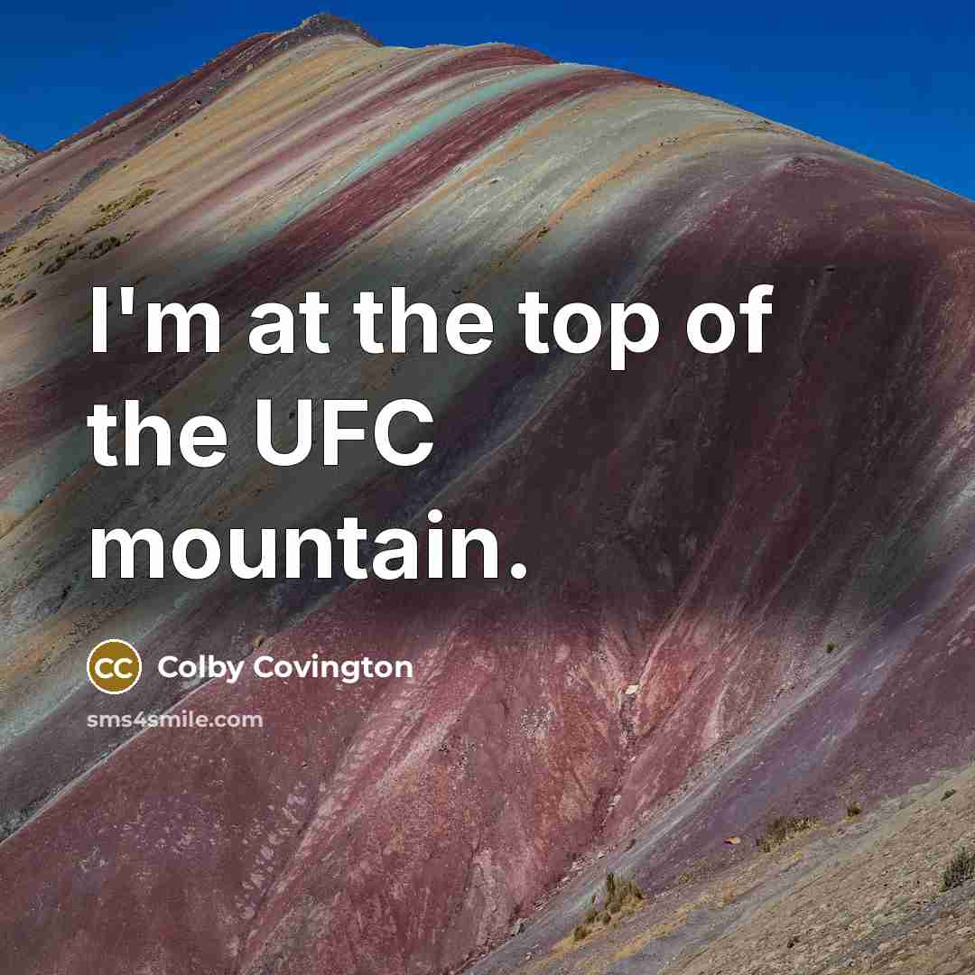 “I'm at the top of the UFC mountain.…” quote by Colby Covington