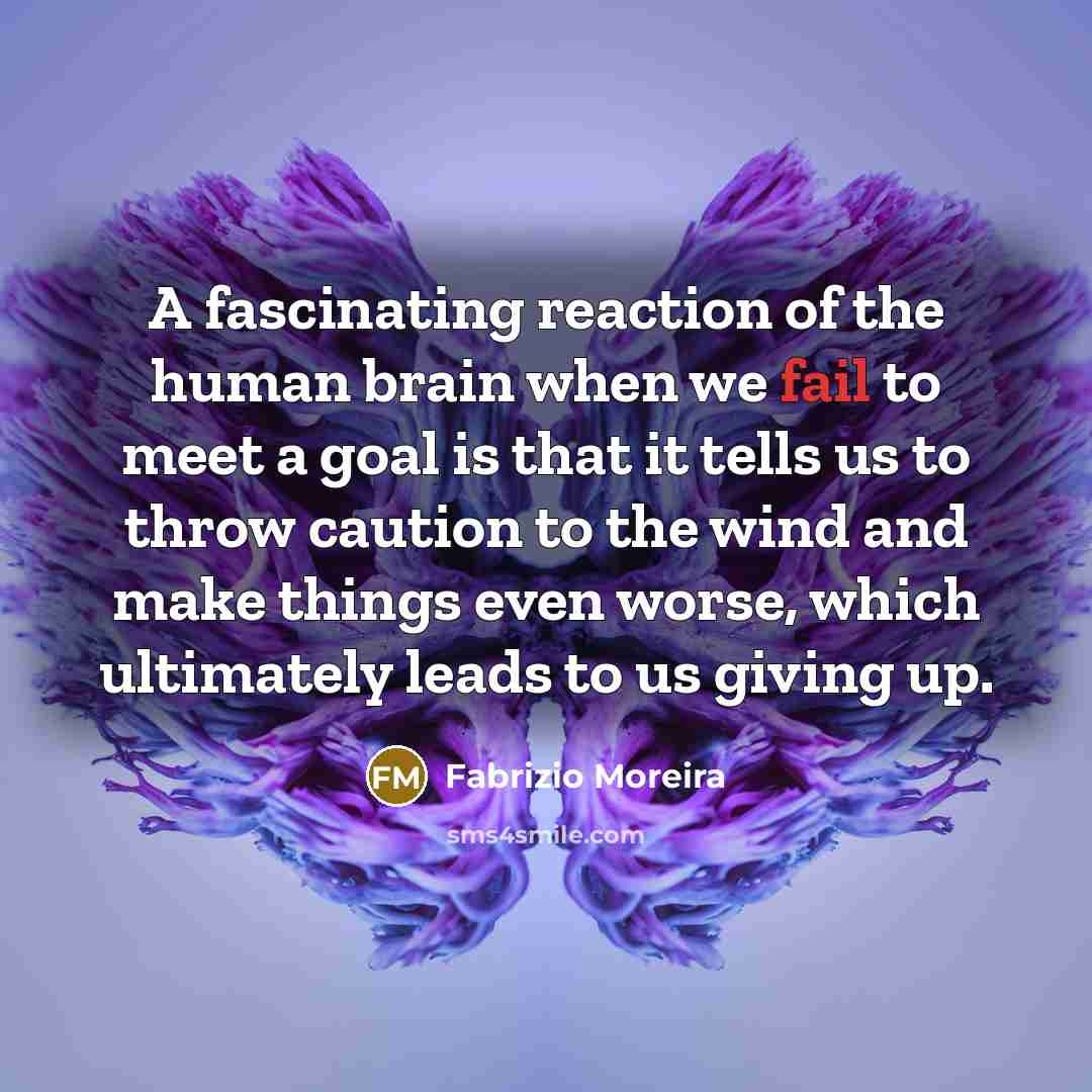 “A fascinating reaction of the human brain when we fail…” quote by Fabrizio Moreira