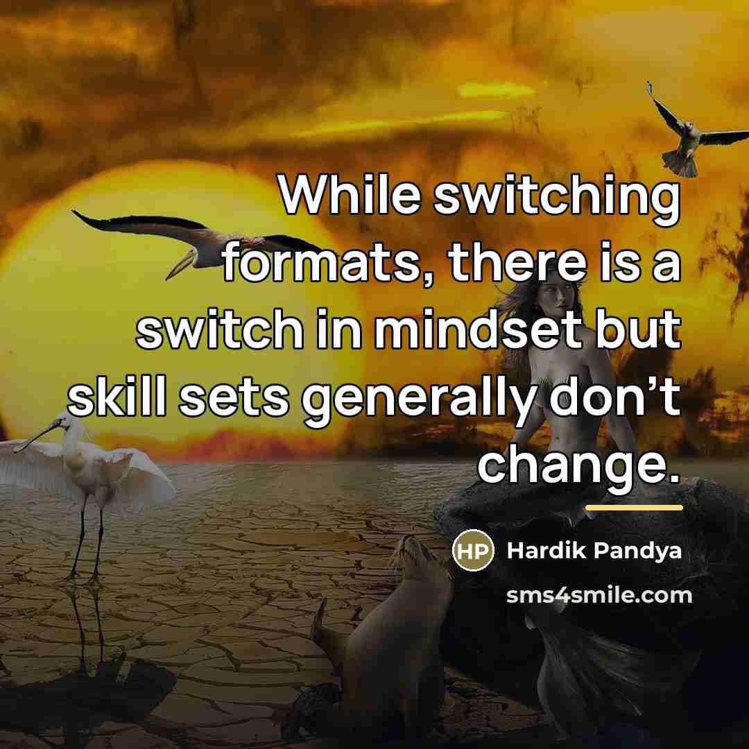 “While switching formats, there is a switch in mindset but…” quote by Hardik Pandya