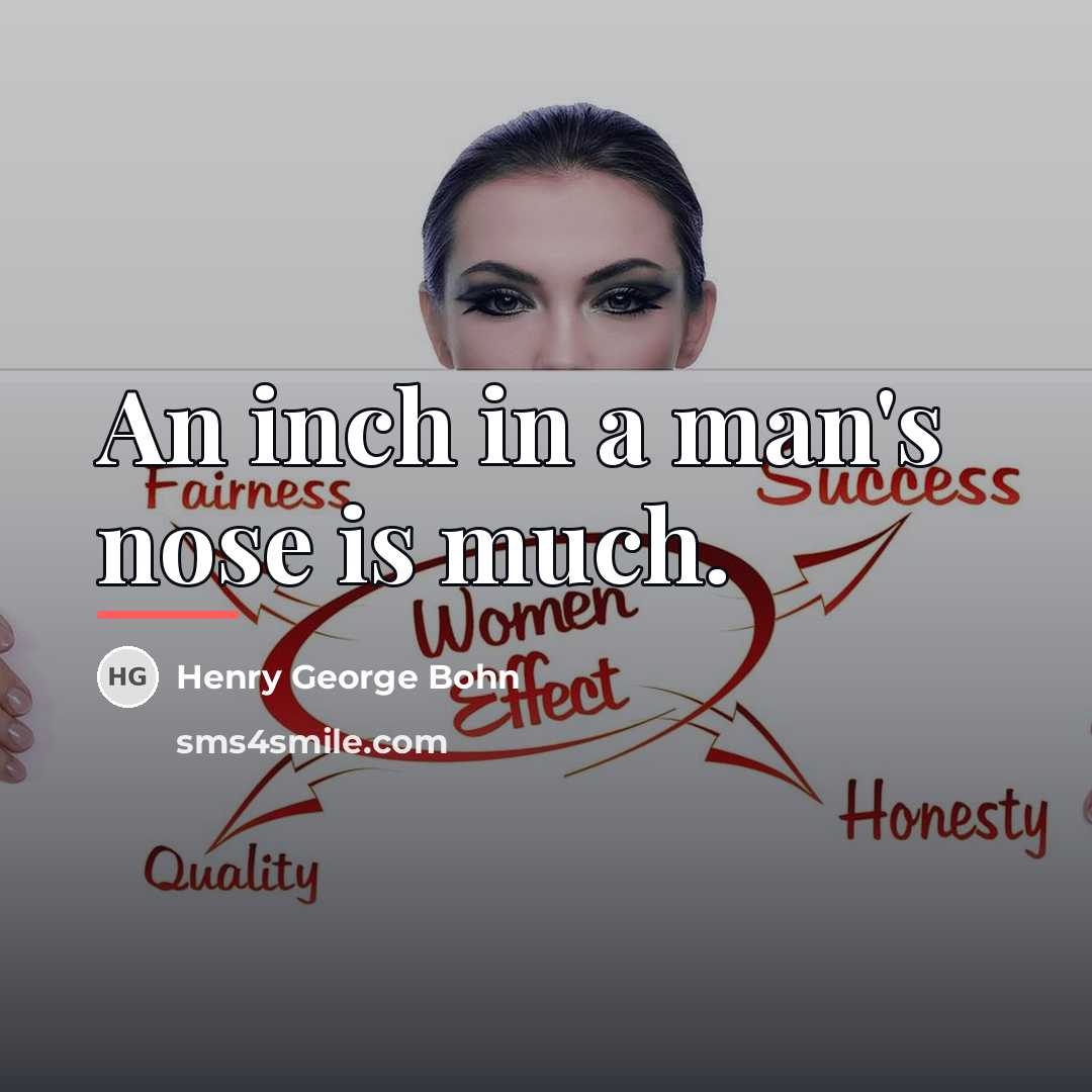“An inch in a man's nose is much.…” quote by Henry George Bohn