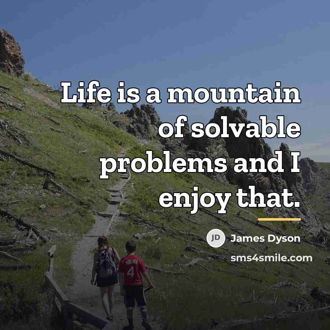“Life is a mountain of solvable problems and I enjoy…” quote by James Dyson