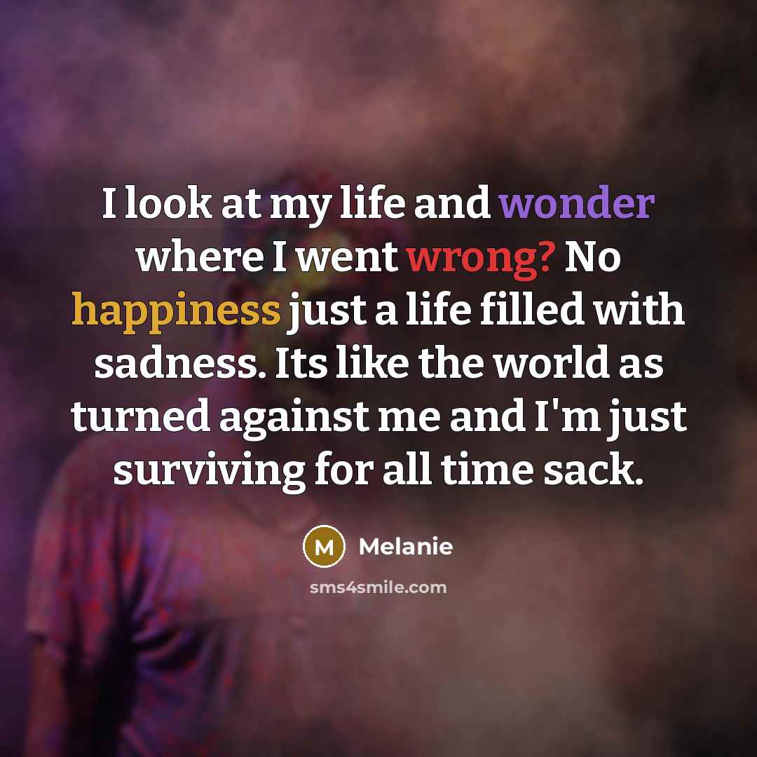 “I look at my life and wonder where I went…” quote by Melanie