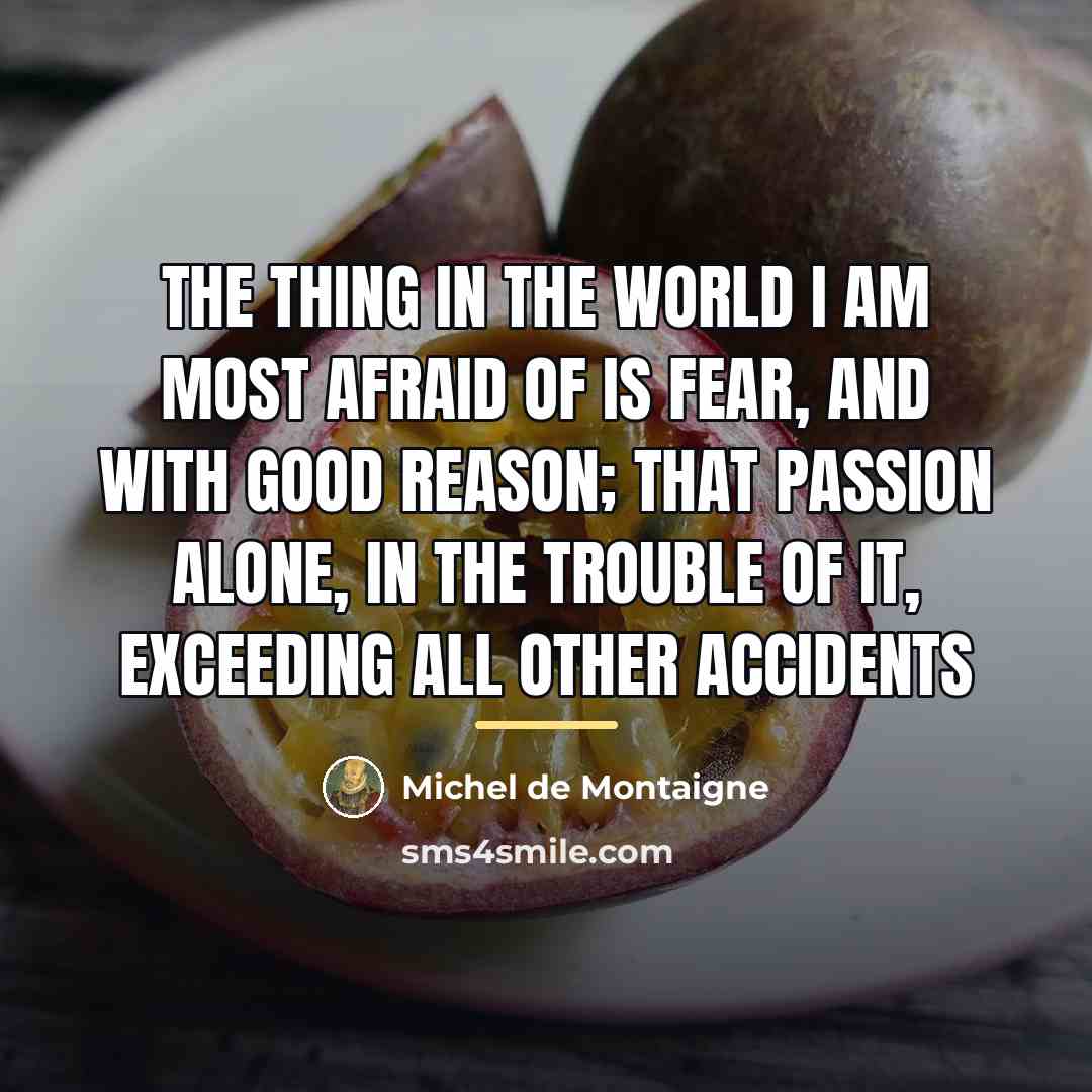 “The thing in the world I am most afraid of…” quote by Michel de Montaigne
