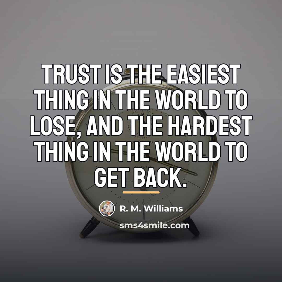 “Trust is the easiest thing in the world to lose,…” quote by Anonymous