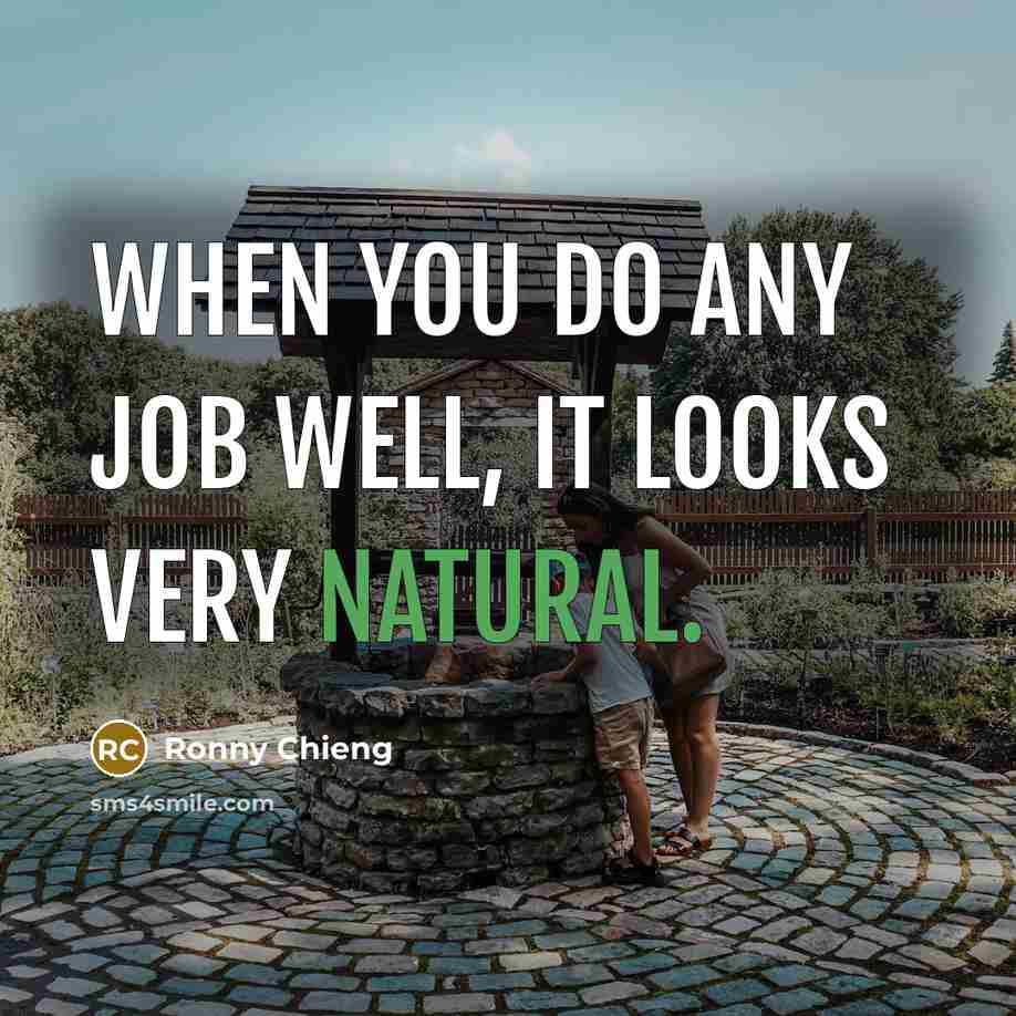 “When you do any job well, it looks very natural.…” quote by Ronny Chieng