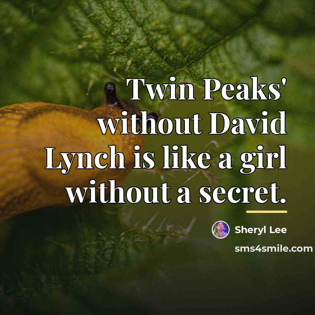 “Twin Peaks' without David Lynch is like a girl without…” quote by Sheryl Lee
