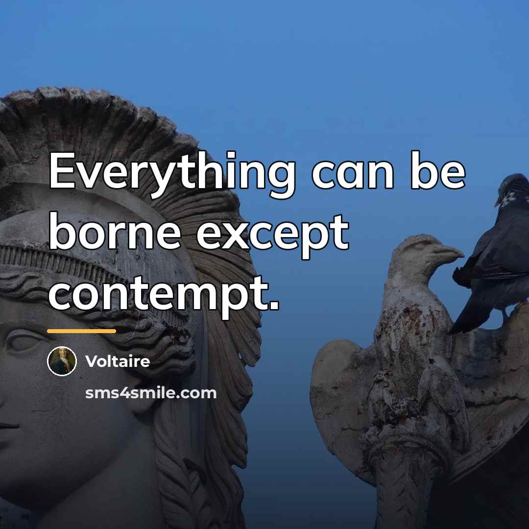 “Everything can be borne except contempt.…” quote by Voltaire