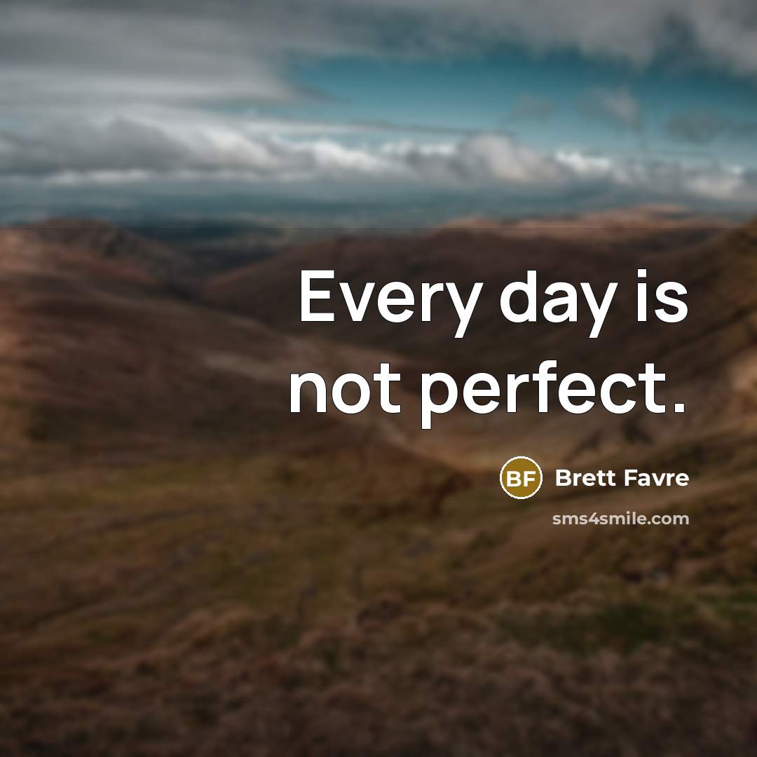 “Every day is not perfect.…” quote by Brett Favre