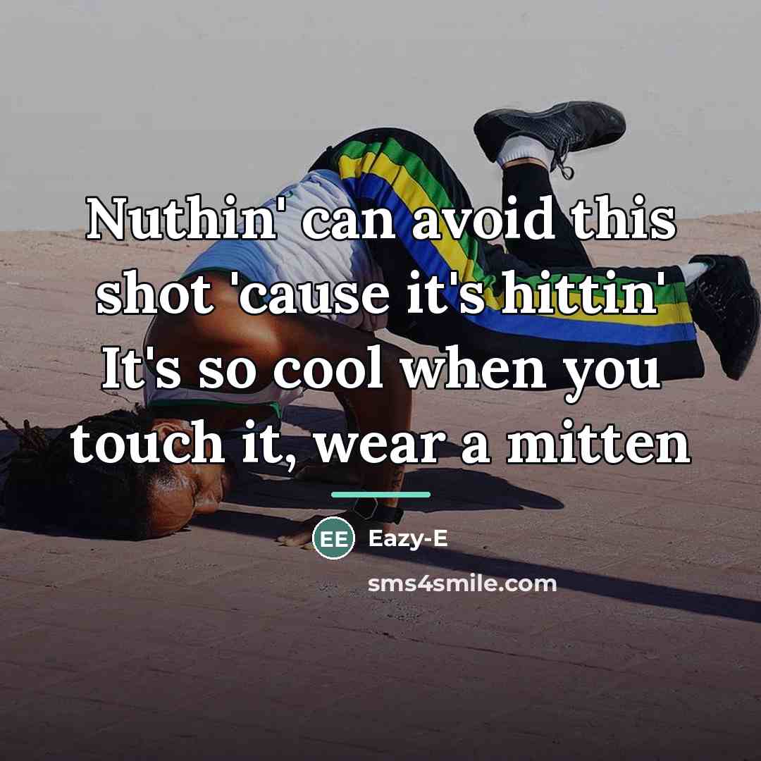 “Nuthin' can avoid this shot 'cause it's hittin' It's so…” quote by Eazy-E