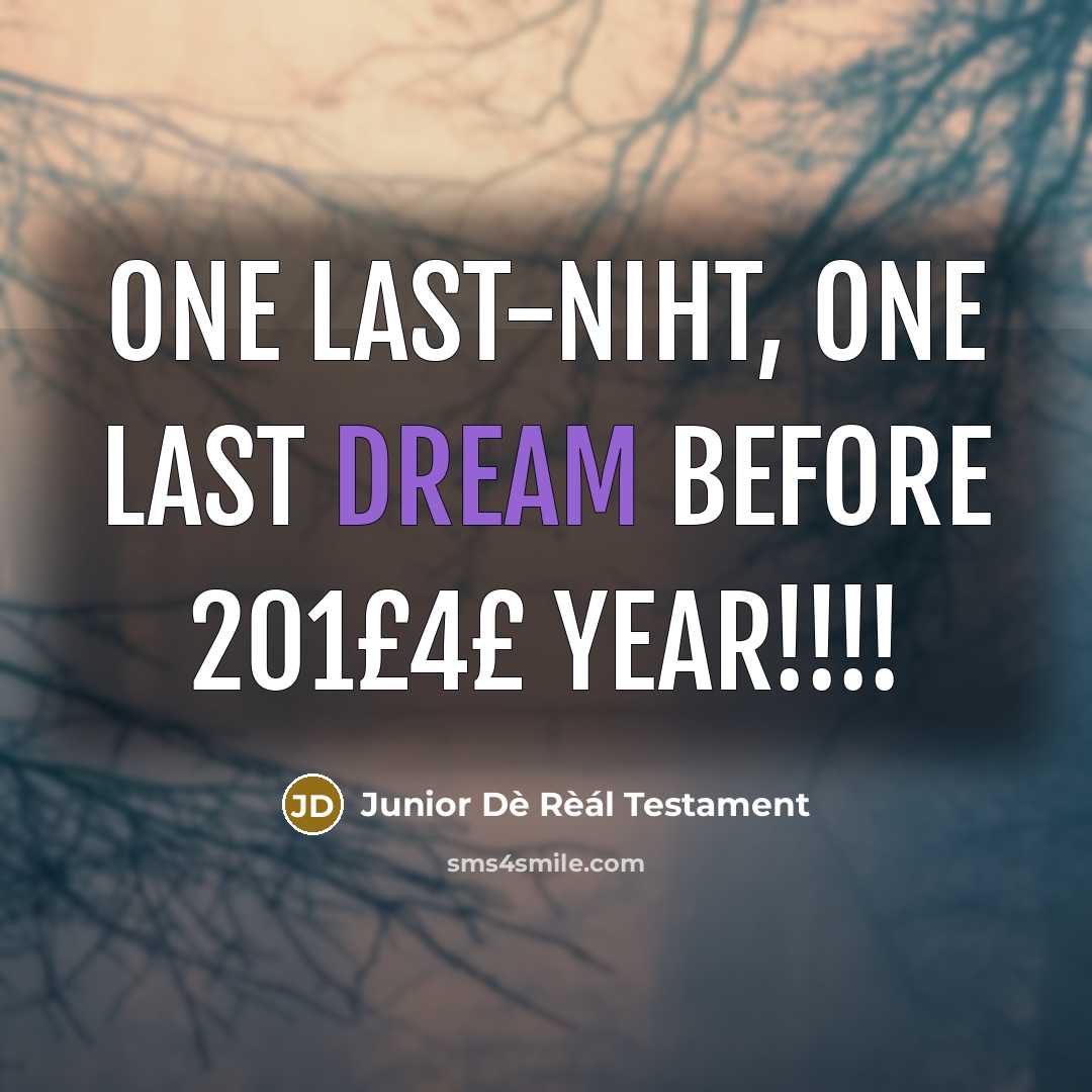 “OnE LaST-Niht, OnE LAsT DREAM BeFoRe 201£4£ year!!!!” quote by Junior Dè Rèál Testament