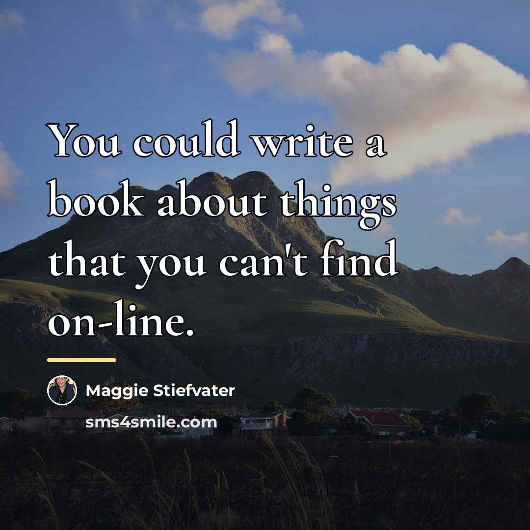 “You could write a book about things that you can't…” quote by Maggie Stiefvater