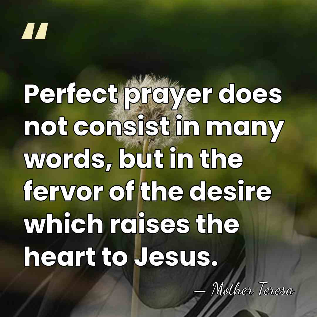 Perfect prayer does not consist in many words, but in the fervor&hellip; - Mother Teresa