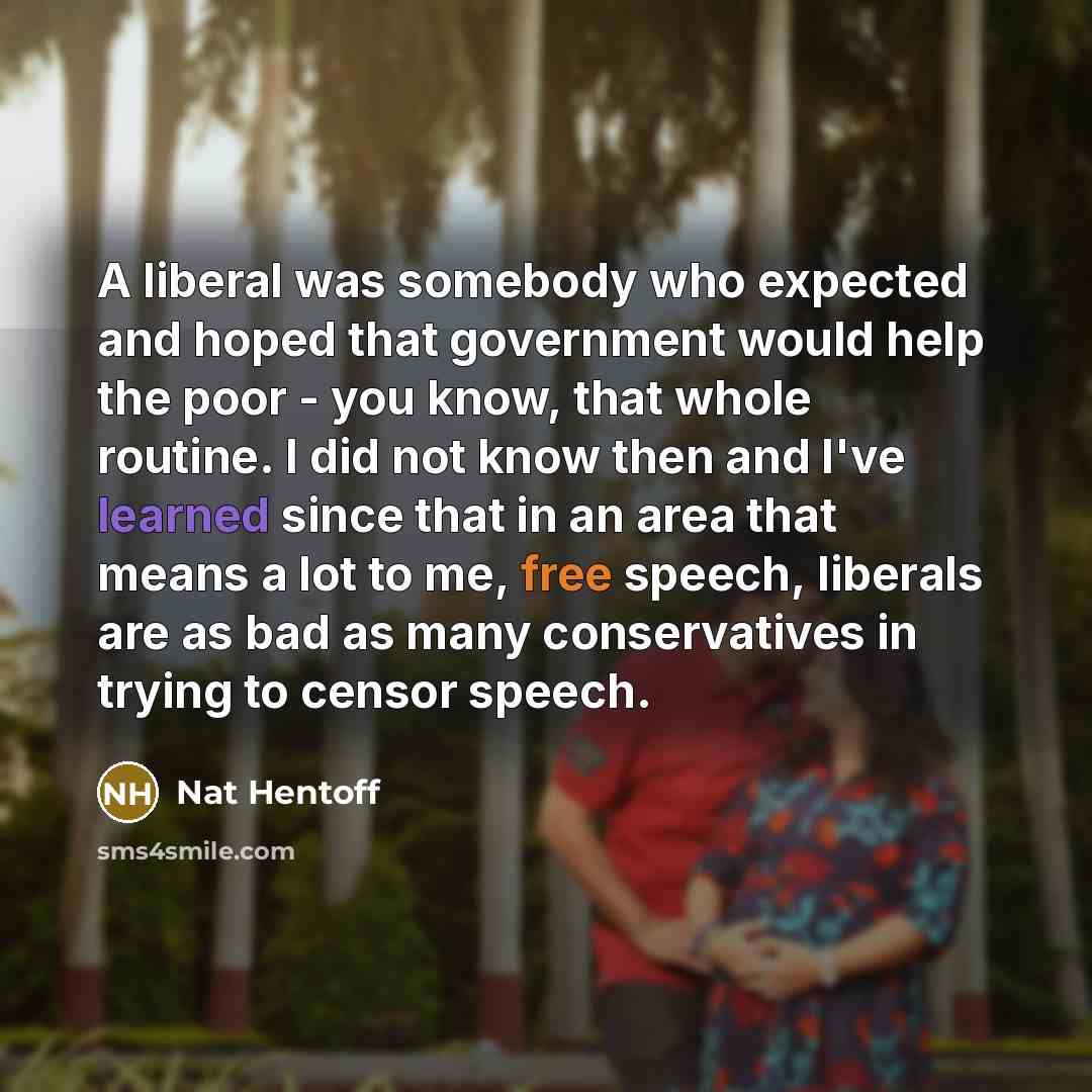 “A liberal was somebody who expected and hoped that government…” quote by Nat Hentoff