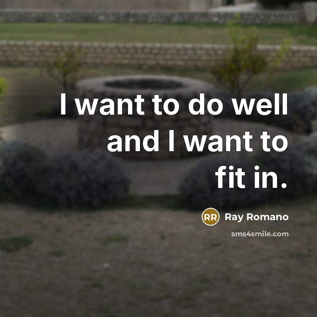 “I want to do well and I want to fit…” quote by Ray Romano