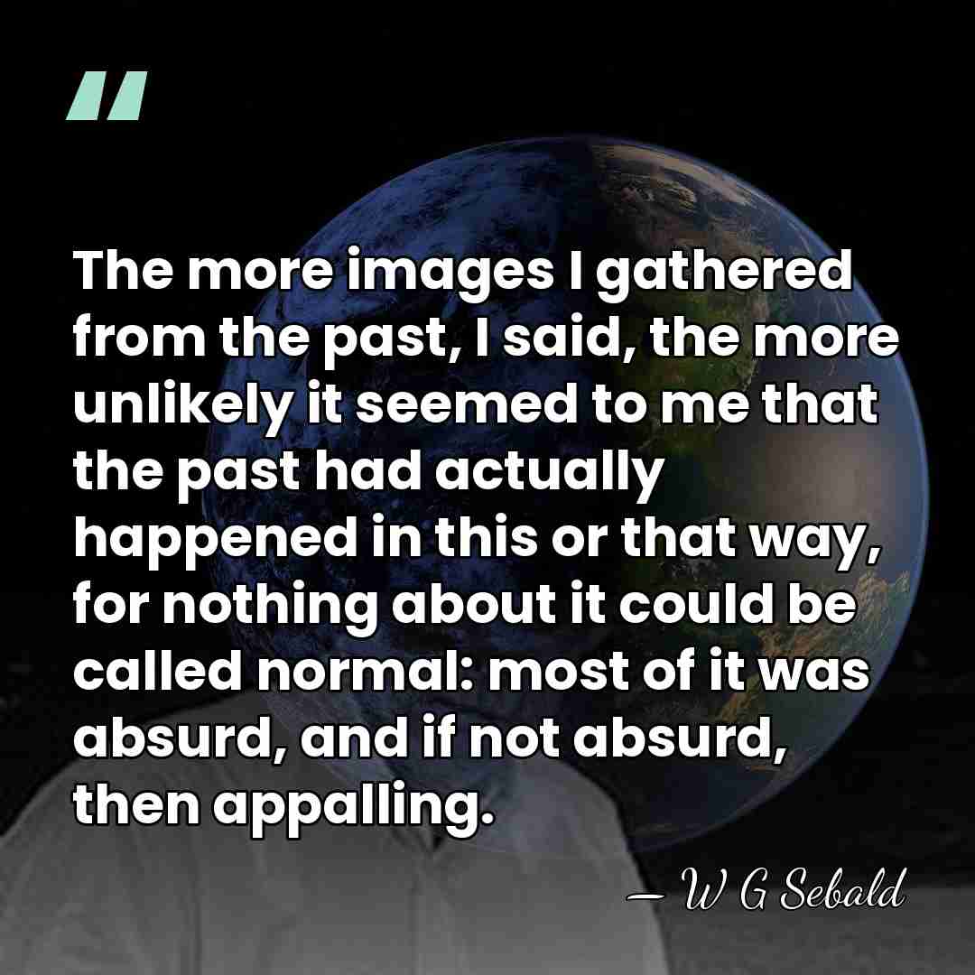 The more images I gathered from the past, I said, the more&hellip; - W G Sebald