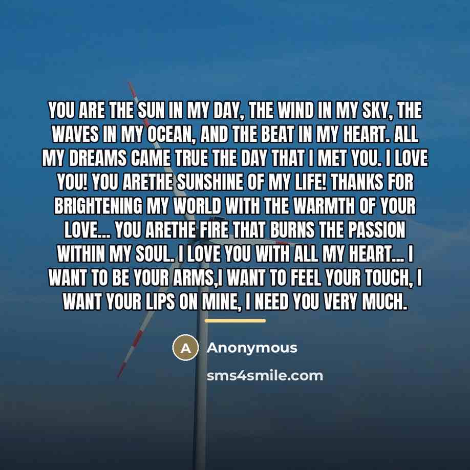 “You are the sun in my day, the wind in…” quote by Anonymous
