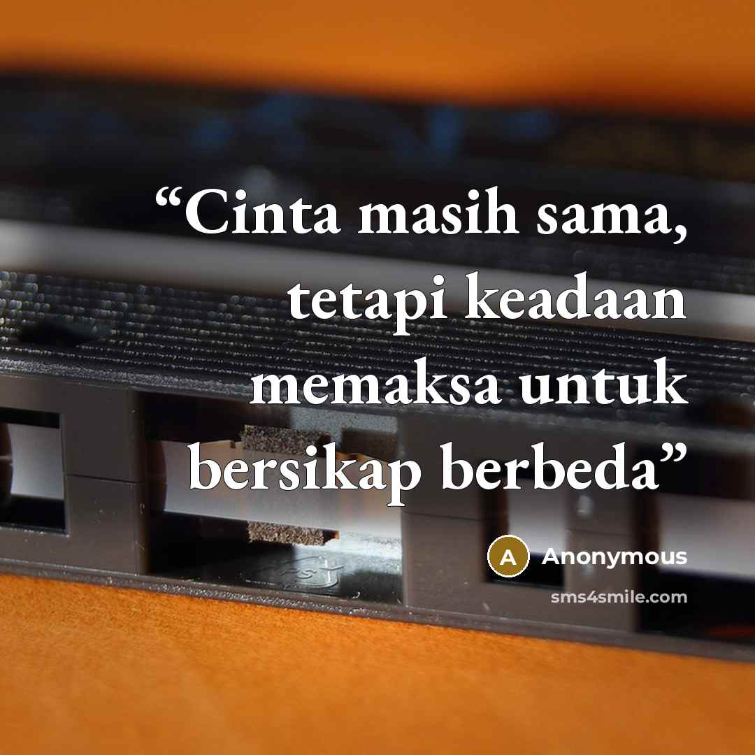 “Cinta masih sama, tetapi keadaan memaksa untuk bersikap berbeda” quote by Anonymous