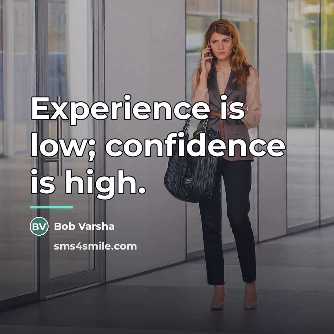 “Experience is low; confidence is high.…” quote by Bob Varsha