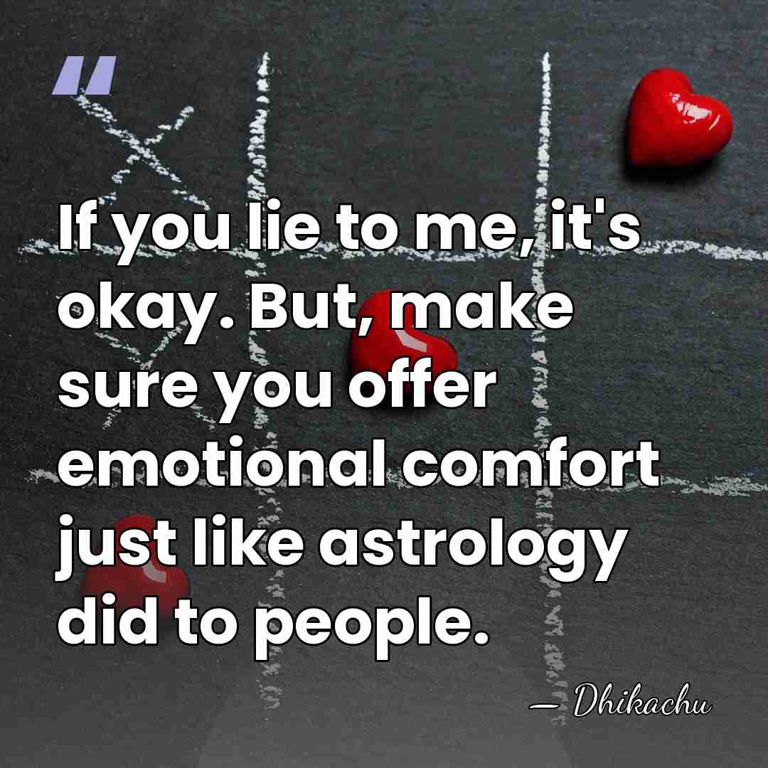If you lie to me, it's okay. But, make sure you offer&hellip; - Dhikachu