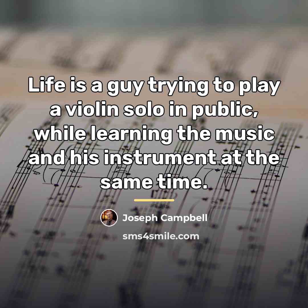 “Life is a guy trying to play a violin solo…” quote by Joseph Campbell