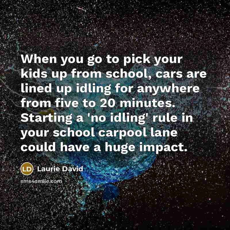 “When you go to pick your kids up from school,…” quote by Laurie David