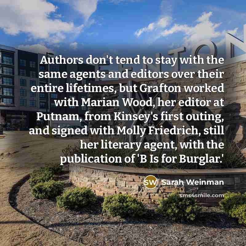 “Authors don't tend to stay with the same agents and…” quote by Sarah Weinman