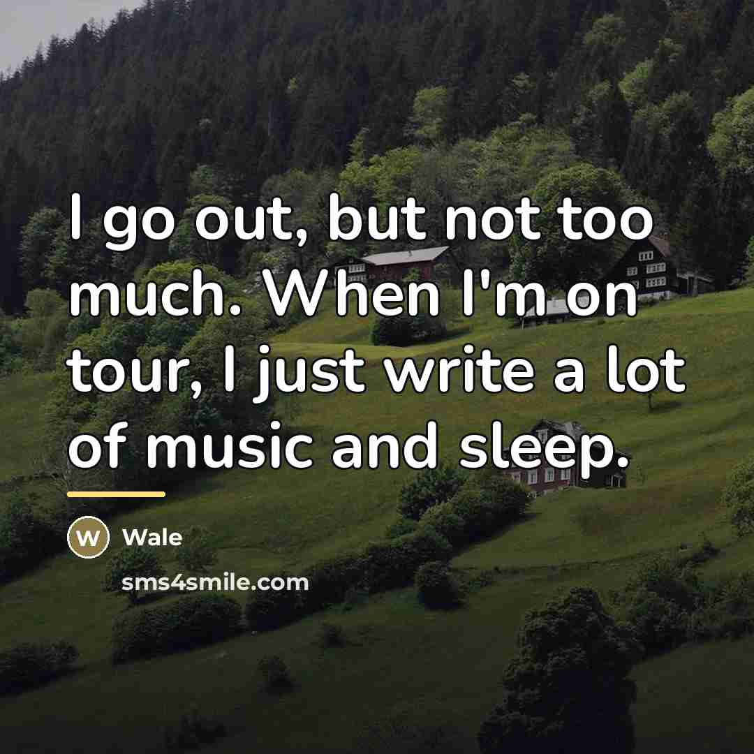“I go out, but not too much. When I'm on…” quote by Wale