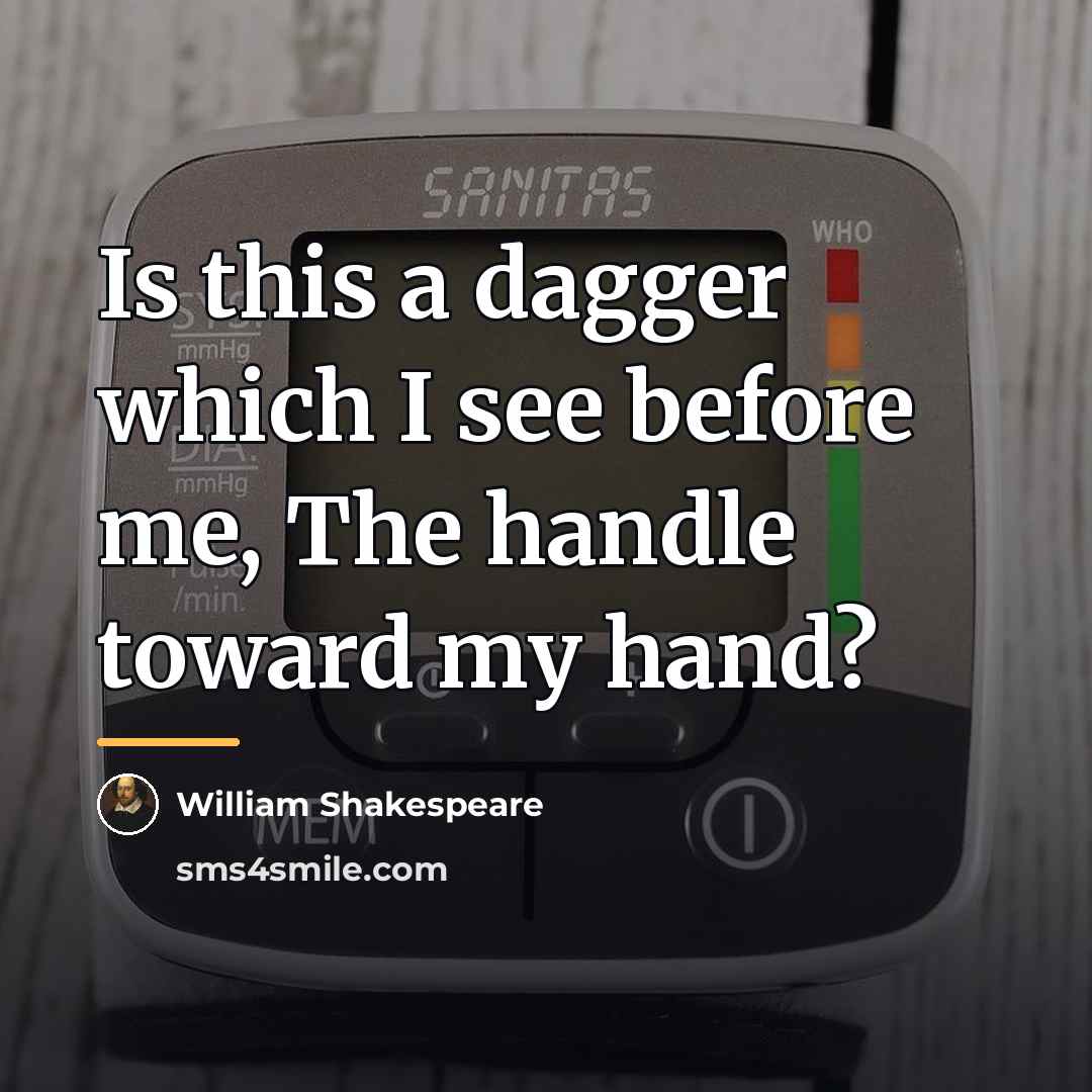 “Is this a dagger which I see before me, The…” quote by William Shakespeare