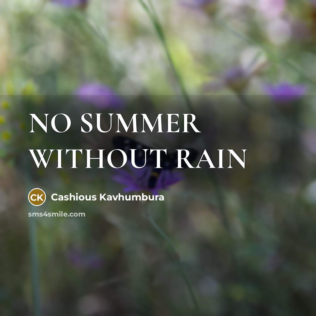 “NO SUMMER WITHOUT RAIN…” quote by CASHIOUS KAVHUMBURA