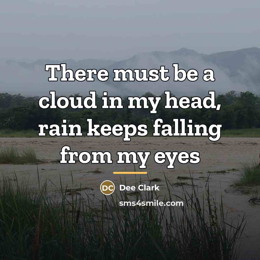 “There must be a cloud in my head, rain keeps…” quote by Dee Clark