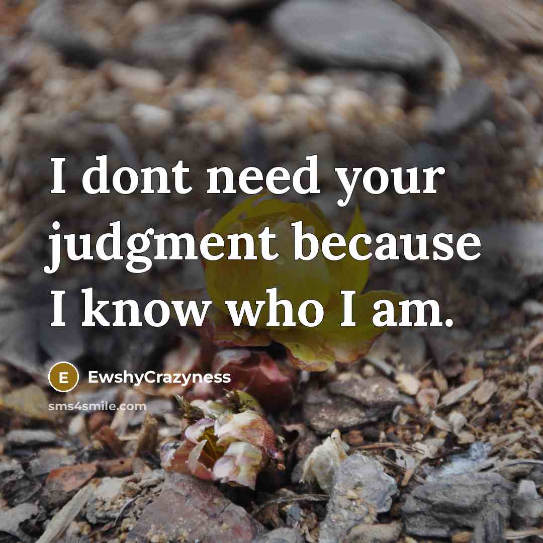 “I dont need your judgment because I know who I…” quote by EwshyCrazyness
