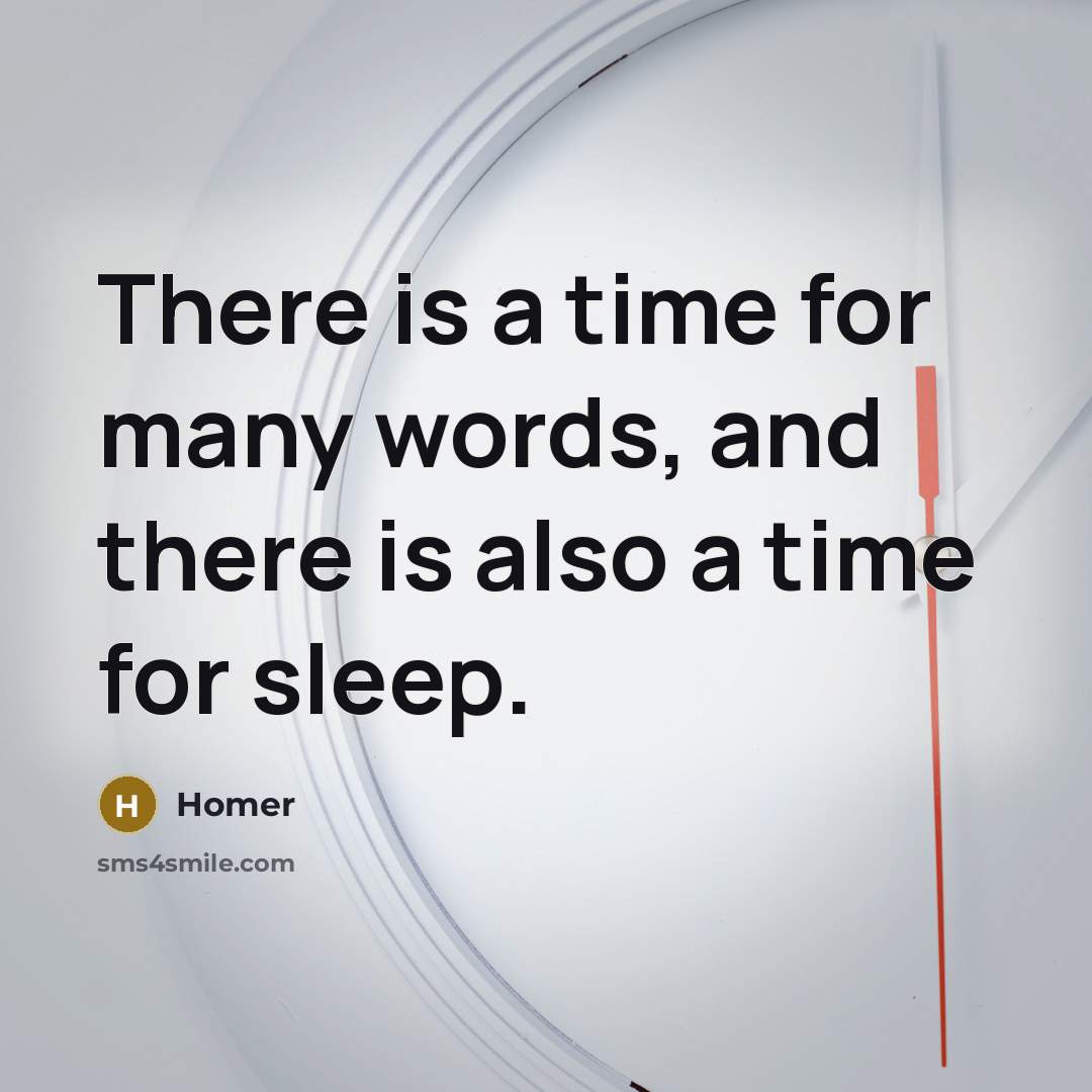 “There is a time for many words, and there is…” quote by Homer