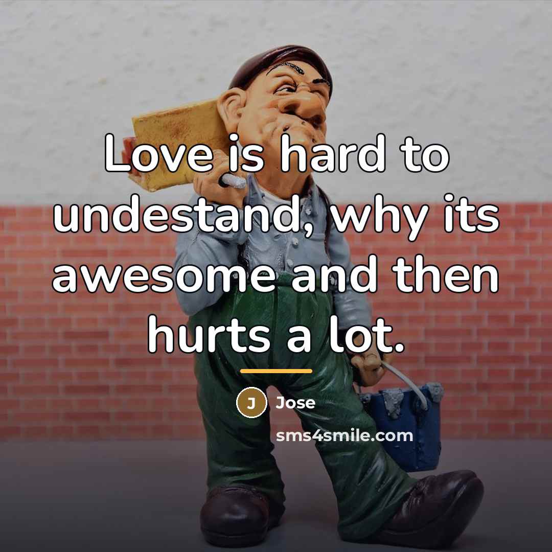 “Love is hard to undestand, why its awesome and then…” quote by Jose