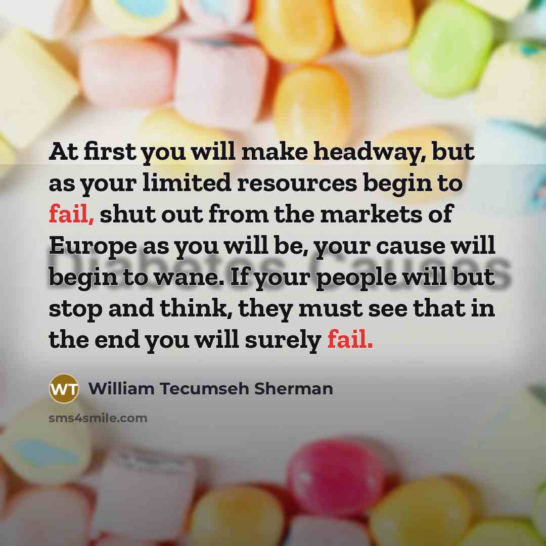 “At first you will make headway, but as your limited…” quote by William Tecumseh Sherman