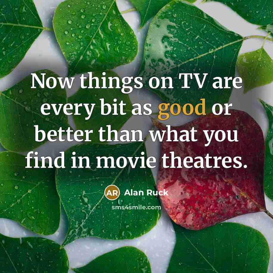 “Now things on TV are every bit as good or…” quote by Alan Ruck
