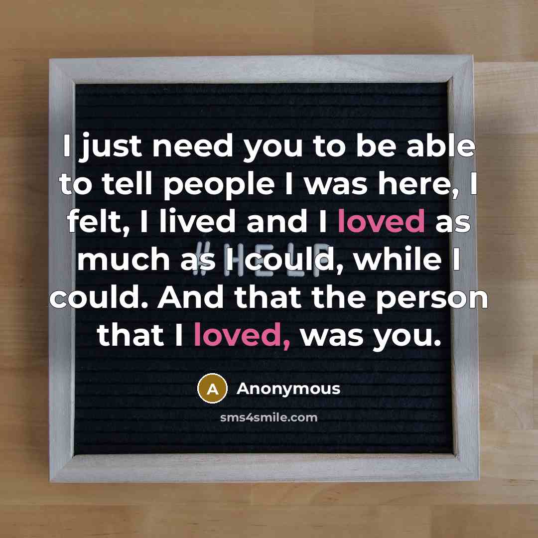 “I just need you to be able to tell people…” quote by Anonymous