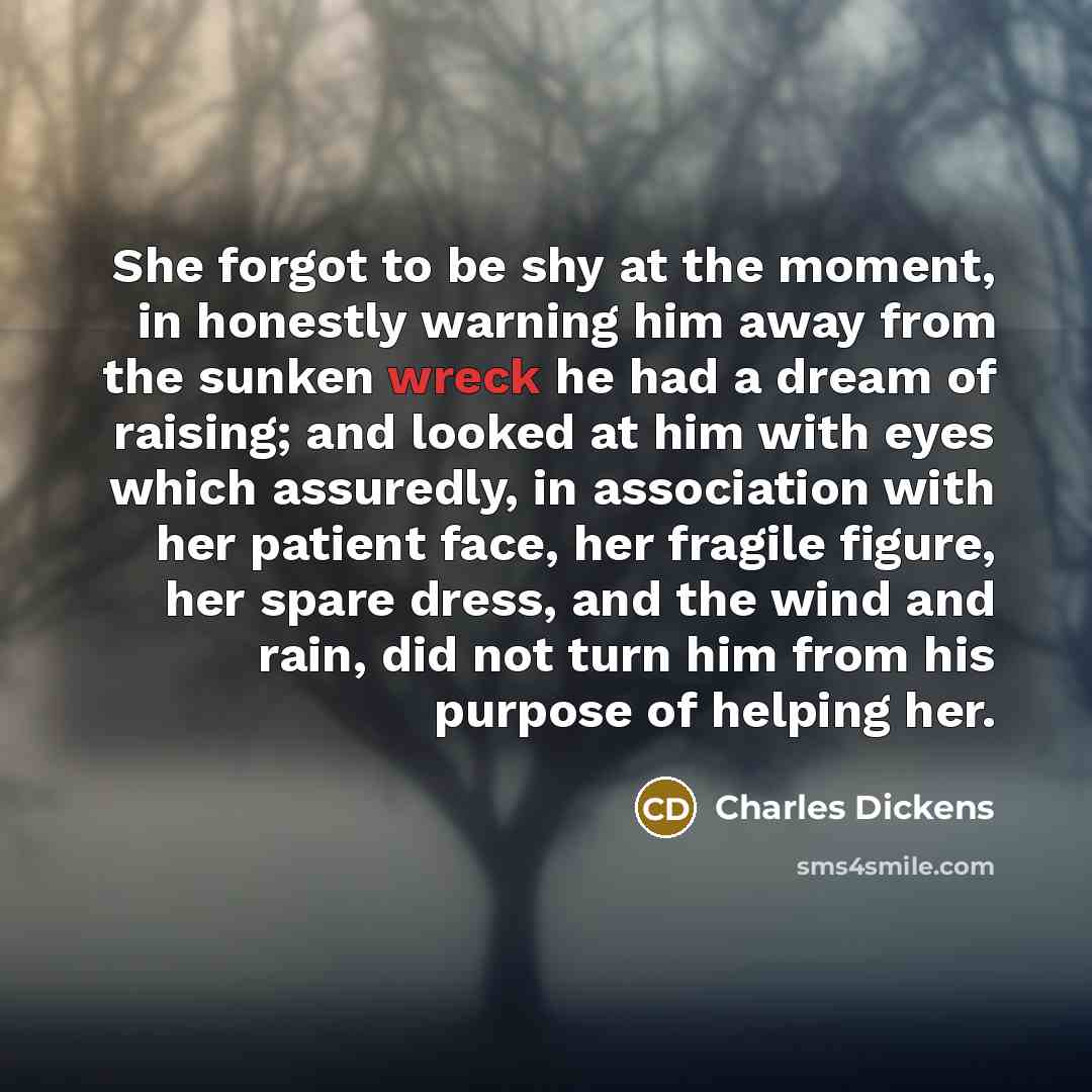 “She forgot to be shy at the moment, in honestly…” quote by Charles Dickens