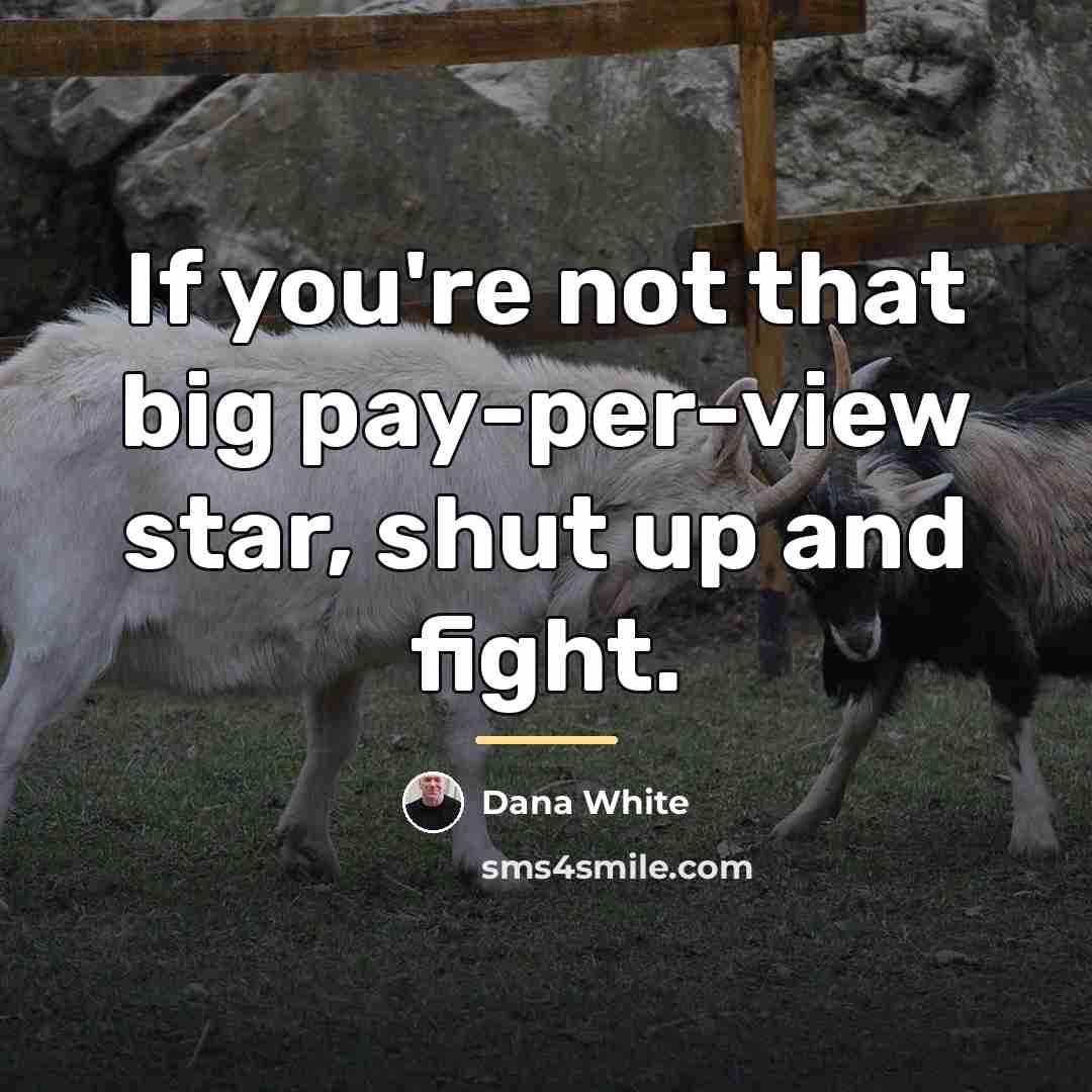 “If you're not that big pay-per-view star, shut up and…” quote by Dana White