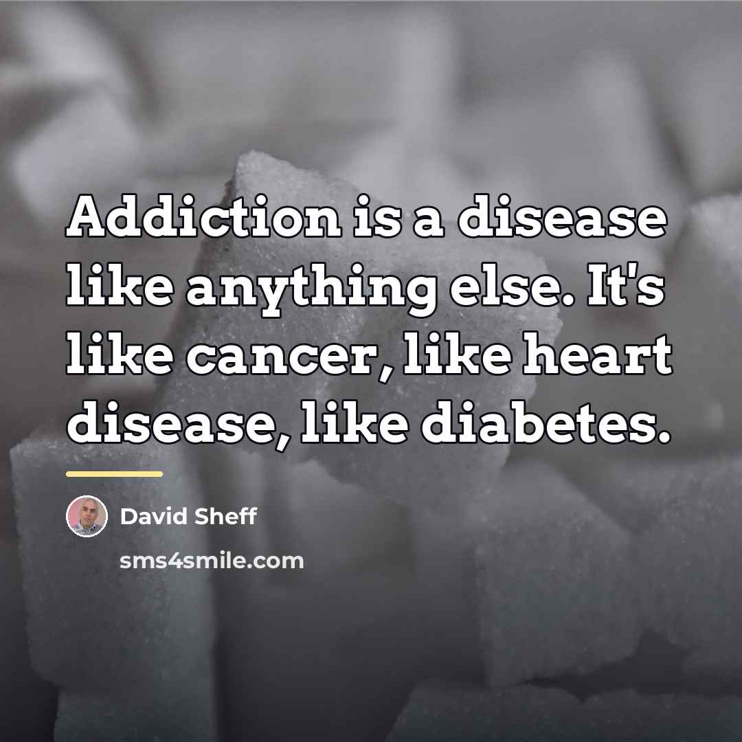 “Addiction is a disease like anything else. It's like cancer,…” quote by David Sheff