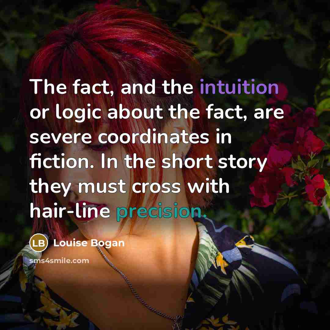 “The fact, and the intuition or logic about the fact,…” quote by Louise Bogan