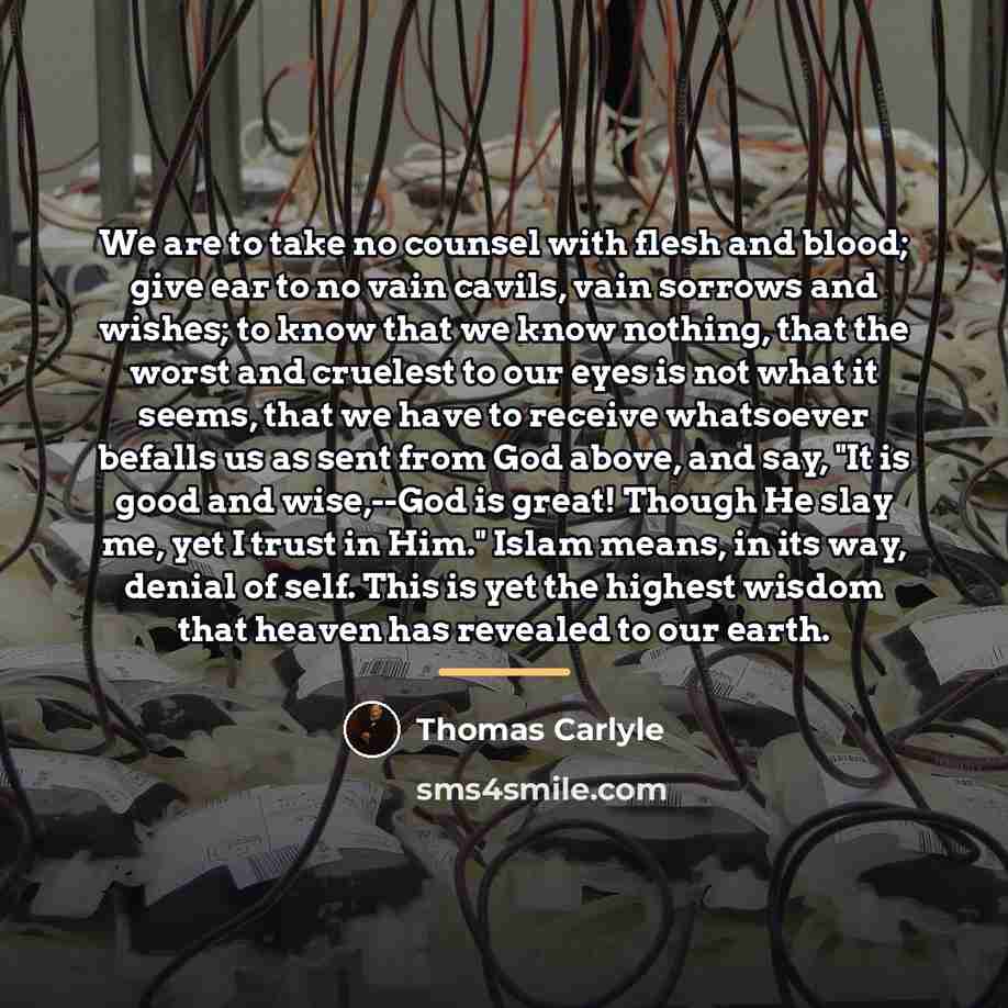 “We are to take no counsel with flesh and blood;…” quote by Thomas Carlyle