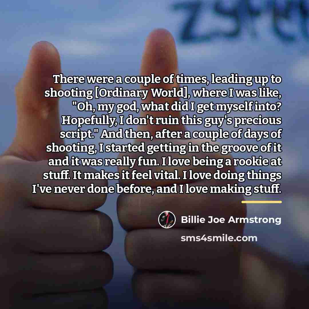 “There were a couple of times, leading up to shooting…” quote by Billie Joe Armstrong